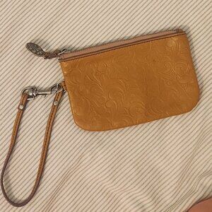 JS Collection Gracie, Embossed Leather Wristlet